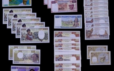 69pc Djibouti Banknotes UNC