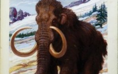Charles Knight Original Watercolor Woolly Mammoth