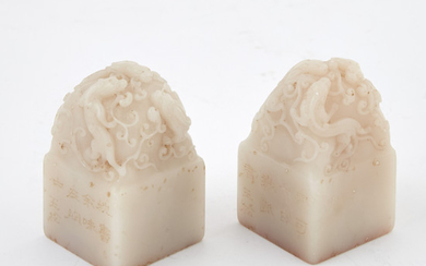Pair of Chinese Square Soapstone Seals