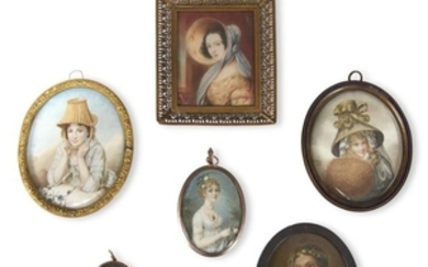A collection of English and Continental portrait miniatures of...
