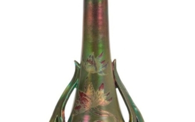 DELPHIN MASSIER (1836 1907) Nénuphars Vase troncon…