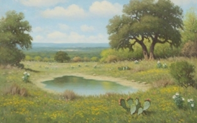 Don Warren (1935-2006), Along the Pond, oil on canvas
