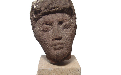 Egyptian porphyry head of a youth, Roman Egypt