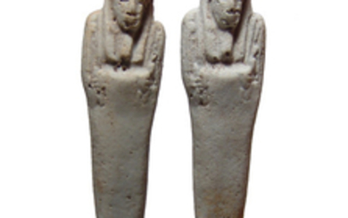 Pair of Egyptian ushabtis, 30th Dynasty - Ptolemaic