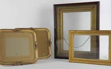 Four picture frames Each glazed Largest rebate edg…