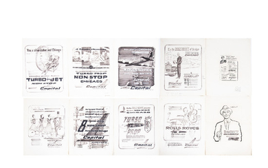 Frederick Widlicka, (American, 1907-1994) - Ten Capital Airlines Advertisements