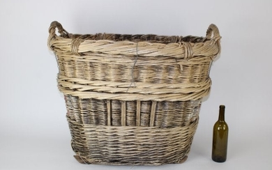 French wicker grape harvest basket