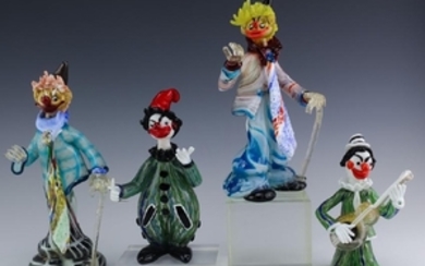 4 Italian Murano Art Glass Clown Sculpture QUALITY