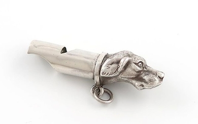 A late-Victorian novelty silver whistle, by H W...