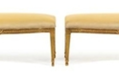 A Pair of Louis XVI Style Giltwood Benches