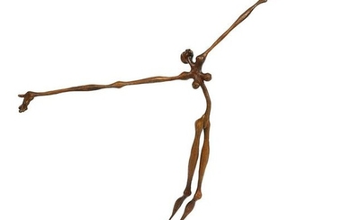 Modernist Bronze Slim Nude Female Figure