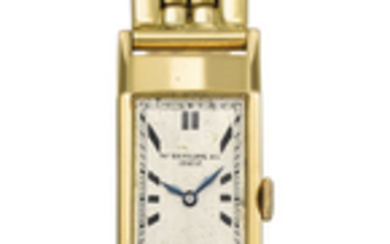 Patek Philippe. A rare and unusual 18K gold rectangular facetted wristwatch, SIGNED PATEK PHILIPPE & CO., GENÈVE, REF. 137, MOVEMENT NO. 196’253, CASE NO. 610’603, MANUFACTURED IN 1919
