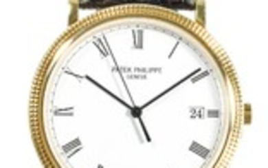 PATEK PHILIPPE | A YELLOW GOLD WRISTWATCH WITH DATE REF 3944 MVT 1557958 CASE 2976055 MADE IN 1994