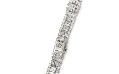 A Platinum and Diamond Surprise Wristwatch, Hamilton
