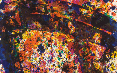 SAM FRANCIS Coral Poles. Color lithograph, 1973. 916x676 mm; 36 1/8x26 5/8 inches...