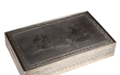 A silver mounted cigarette box, import marks circa
