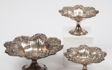 THREE REED & BARTON "FRANCIS I" STERLING FOOTED DISHES