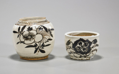 Two Chinese Song Dynasty Cizhou Glazed Jars