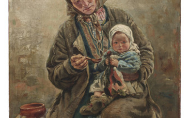 Vladimir Makovsky (1846-1920), Mother and child