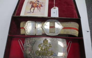 A Cased Silver-Mounted Flap-Pouch And Shoulder-Belt Of An Officer In The 14th Regiment Bengal Lancers, Birmingham Silver Hallmarks For 1901, Silversmith's Mark J & C