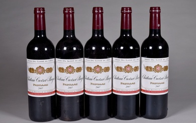 5 bouteilles, Pauillac, Château Croizet-Bages, 5ème Grand Cru Classé, 2007.