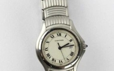 CARTIER Cougar SS Steel Date Quartz Wrist Watch.