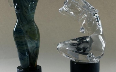 TWO ITALIAN MURANO GLASS FEMALE FIGURES