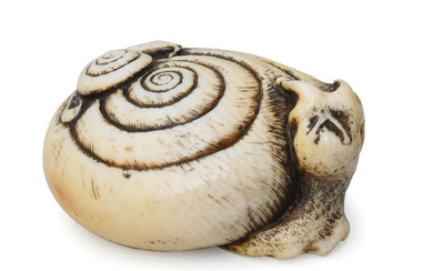 An ivory netsuke of two snails