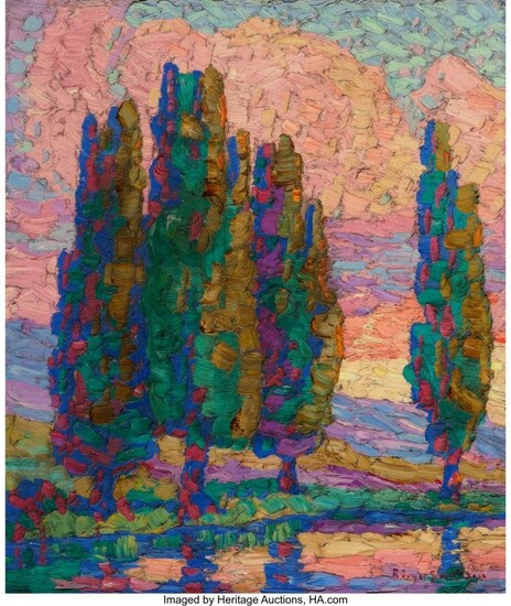 67048: Birger Sandzén (American, 1871-1954) Sunset, Lo