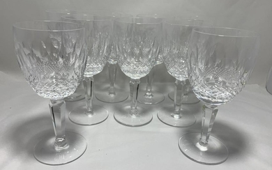 8 WATERFORD "COLLEEN" CRYSTAL WINE GLASSES 7"
