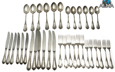 800 Silver Cutlery Set, 36 Pieces