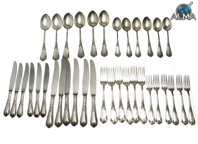 800 Silver Cutlery Set, 36 Pieces