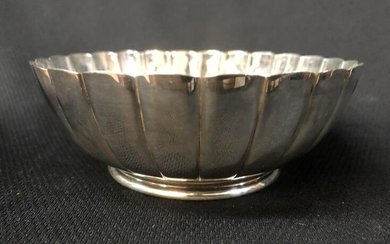800 Silver Footed Fluted Bowl, Jezler, Hallmarked