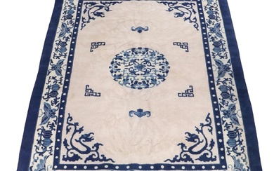 8'11 x 12'2 Hand-Knotted Contemporary Chinese Art Deco Style Area Rug