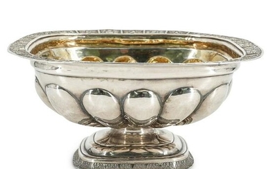 875 Grade Silver Floral Footed Bowl