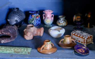 One shelf of assorted decoratives