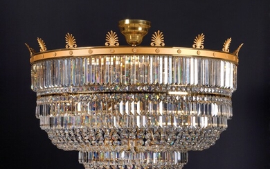 A ceiling chandelier with gilt mount