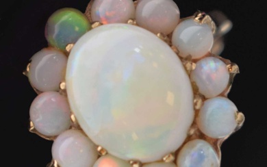 9ct gold opal cluster ring