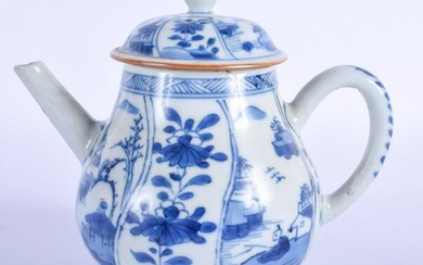 A 17TH/18TH CENTURY CHINESE BLUE AND WHITE TEAPOT AND