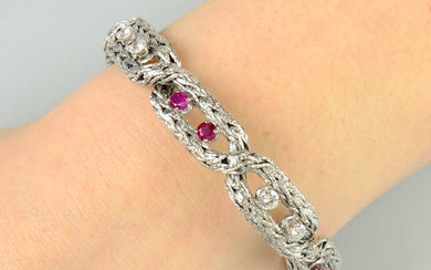 A 1970s ruby and diamond bracelet.