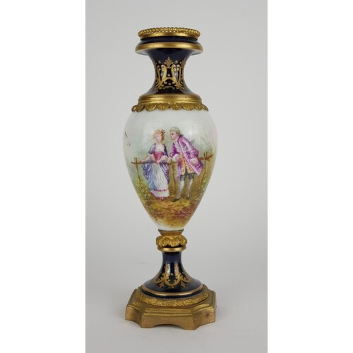 A 19TH CENTURY FRENCH SEVRES PORCELAIN AND ORMOLU VASE Hand ...