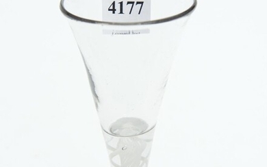 A 19TH CENTURY TWIST STEM TOASTING GLASS, H.12CM, LEONARD JOEL LOCAL DELIVERY SIZE: SMALL