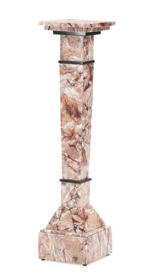 NOT SOLD. A 20th century red and white marble pedestal with square base. H. 111. W. 27. D. 27 cm. – Bruun Rasmussen Auctioneers of Fine Art