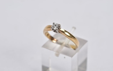 A 9CT GOLD SINGLE STONE DIAMOND RING, designed with...