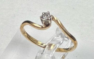 A 9ct and diamond wishbone style ring, approximate size P 1/...