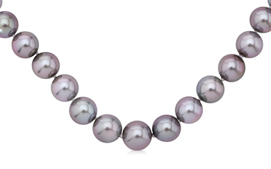 A CULTURED TAHITIAN PEARL STRAND NECKLACE