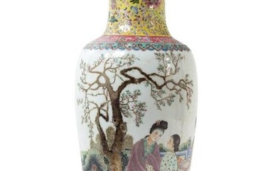 A Chinese Famille Rose Porcelain 'Ladies' Vase