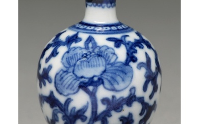 A Chinese blue and white miniature vase, 18th c or later, pa...