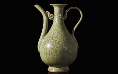 A Chinese celadon-glazed ewer, possibly Ming dynasty 青瓷壺 可能