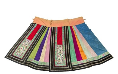 A Chinese embroidered skirt, 19th century